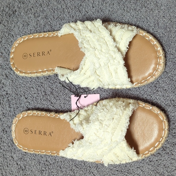 Ladies Frayed Canvas Summer Sandals (New, Size 8) - Picture 2 of 10